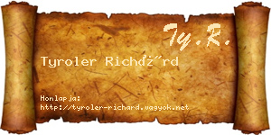 Tyroler Richárd névjegykártya